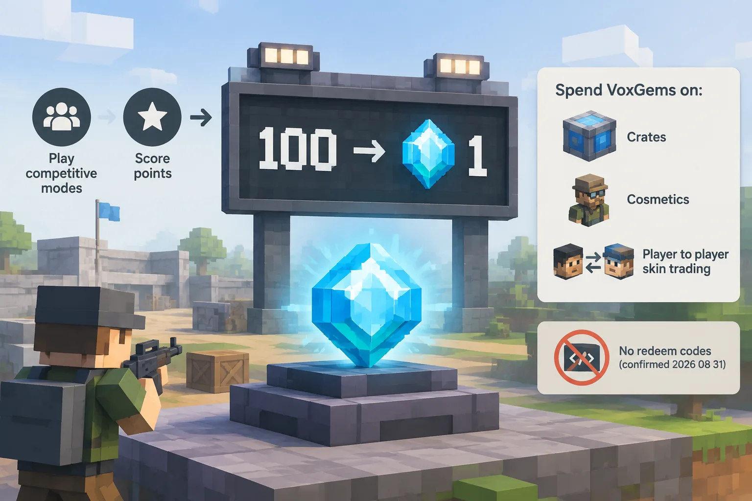 Original flat illustration of a voxel-style scoreboard